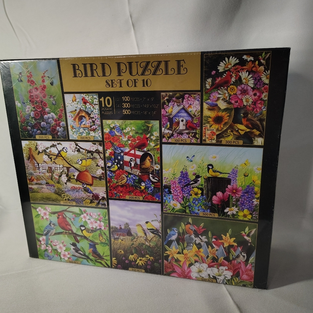 🧩New Bird Puzzles Set Of Ten 100 To 500 Piece Puzzles